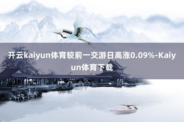 开云kaiyun体育较前一交游日高涨0.09%-Kaiyun体育下载