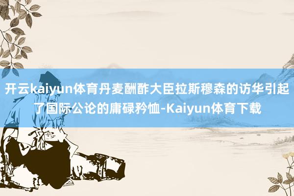 开云kaiyun体育丹麦酬酢大臣拉斯穆森的访华引起了国际公论的庸碌矜恤-Kaiyun体育下载