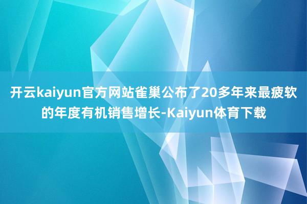 开云kaiyun官方网站雀巢公布了20多年来最疲软的年度有机销售增长-Kaiyun体育下载