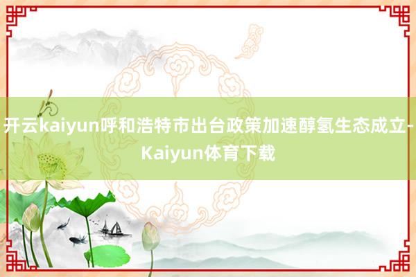 开云kaiyun呼和浩特市出台政策加速醇氢生态成立-Kaiyun体育下载