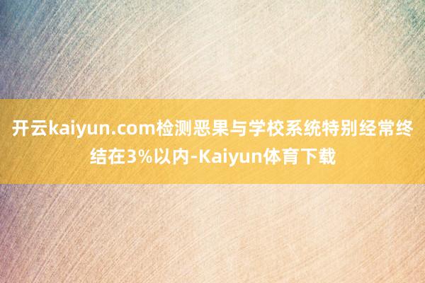 开云kaiyun.com检测恶果与学校系统特别经常终结在3%以内-Kaiyun体育下载