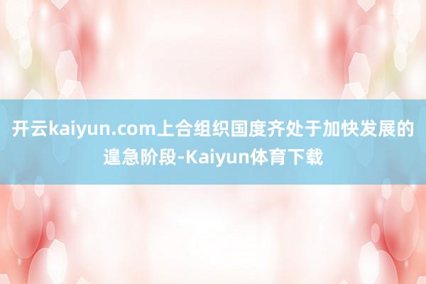 开云kaiyun.com上合组织国度齐处于加快发展的遑急阶段-Kaiyun体育下载