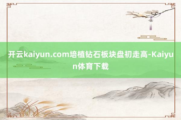 开云kaiyun.com培植钻石板块盘初走高-Kaiyun体育下载
