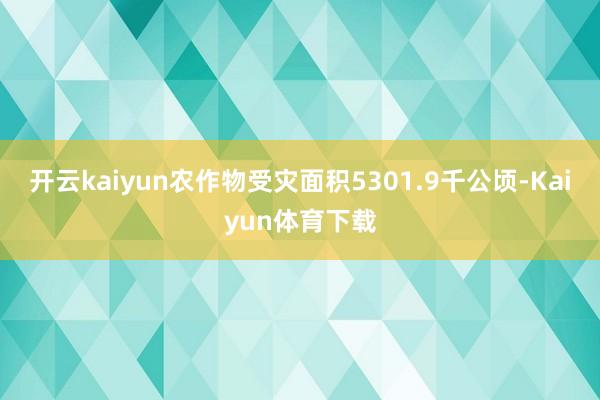 开云kaiyun农作物受灾面积5301.9千公顷-Kaiyun体育下载